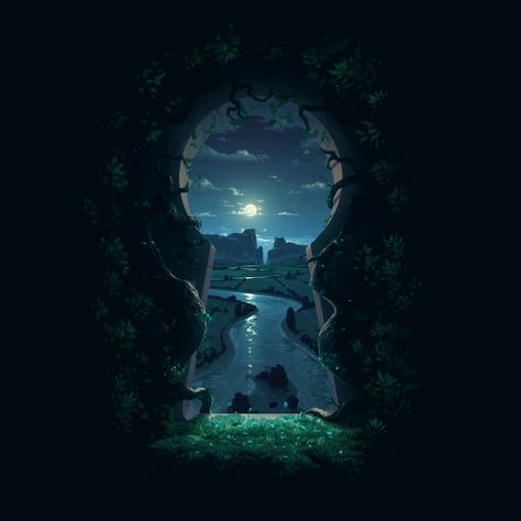 Andrea Koroveshi, Portal Art, Iphone Art, Instagram Illustration, Night Scenery, Wallpaper Trends, Concept Artist, Stunning Wallpapers, Wallpaper Decor