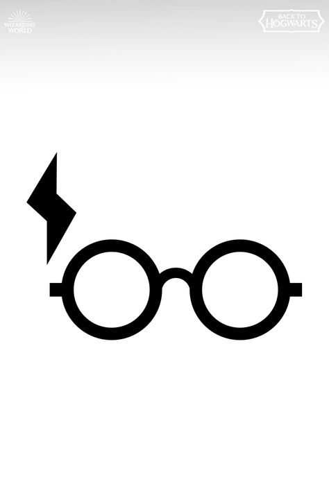 "Yer a wizard." Finish off your back-to-school board with Harry Potter's glasses. Harry Potter Tattoos Glasses And Scar, Harry Potter Glasses Tattoo, Luna Lovegood Glasses Printable, Harry Potter Clipart Black And White, Harry Potter Interior, Harry Potter Glasses Svg, Harry Potter Voldemort, Harry Potter Logo, Harry Potter Glasses