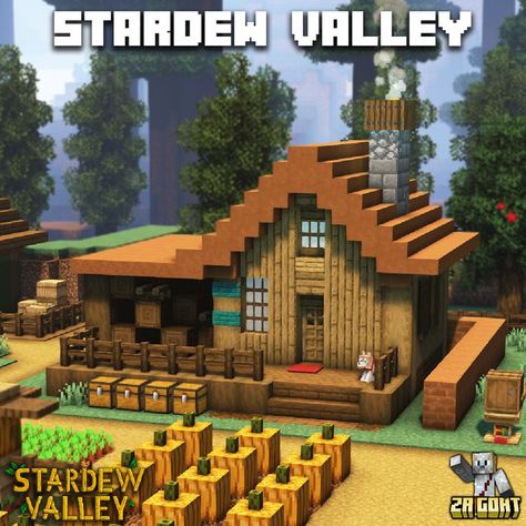 satrdew valley, farm house, minecraft, builds, building, design, house, Minecraft Underwater, Minecraft House Decor, Stardew Valley Farm, Cottage Minecraft, Blossom House, Stardew Valley Farms, Minecraft Banner Designs, City Layout, Cottage Crafts