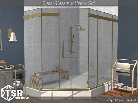 The Sims Resource - Spes Glass Partition Set Sims 4 Walk In Shower Cc, Sims4 Shower Cc, Sims 4 Dining Room Cc Patreon, Sims 4 Sauna, Sims 4 Showers, Sims 4 Mirror Cc, Sims 4 Shower Cc, Sims 4 Curtains Cc, Sims Kitchen