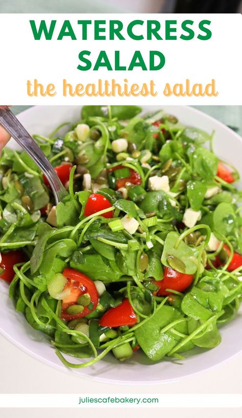 Watercress Salad Recipe Watercress Soup Recipe, Watercress Salad Recipe, Watercress Recipes Salad, Recipes With Watercress, Salads Recipes Healthy, Watercress Recipes, Watercress Soup, Plant Based Diet Meal Plan, Bar Buffet