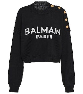 Balmain Paris, Shearling Coat, Wool Blend Sweater, Knitted Jumper, Knit Jumper, Cropped Sweater, Wool Blend, Jumper, Knitwear