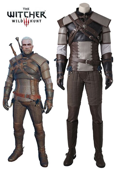 The Witcher 3 Wild Hunt Geralt of Rivia Cosplay Costume The Witcher Costume, Witcher 3 Armor, Geralt Cosplay, Geralt Of Rivia Cosplay, The Witcher Cosplay, Witcher Cosplay, Geralt And Ciri, The Witcher Geralt, Witcher Art