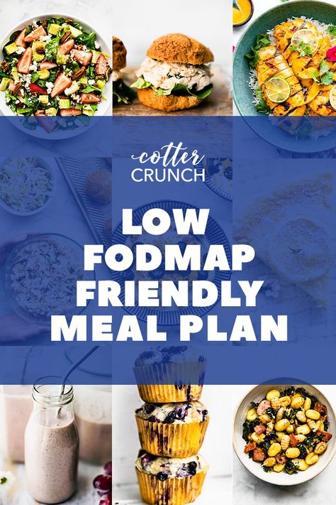 This Low FODMAP friendly Gluten Free Meal Plan is a great tool to help you resolve those pesky digestive issues. Learn what FODMAPS are, what foods they come from, and recipes for those who might be FODMAP sensitive. A great tool to help you resolve those unwanted digestive issues. #lowfodmap #glutenfree #mealprep #mealplan Low Fodmap Diet Plan, Fodmap Lunch, Fodmap Diet Plan, Ibs Fodmap, Low Fodmap Recipes Dinner, Fodmap Recipes Dinner, Recipes Low Fodmap, Low Fodmap Meals, Fodmap Meal Plan