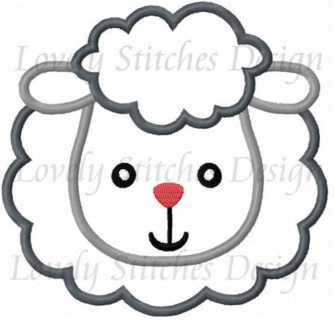 Face Applique, Sheep Face, Sheep Crafts, Felt Animal Patterns, Animal Templates, Eid Crafts, Applique Templates, Baby Clip Art, Felt Patterns