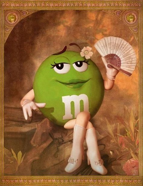 Green Mnm, Cereal Characters, Image Girly, Miss Green, M&m Characters, M M Candy, M Craft, Green Pictures, Emoji Images