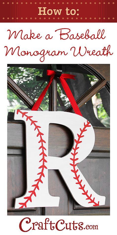 How to Make a Baseball Monogram Wreath-como decorar una letra como pelota de beisbol. Diy Monogram Letters, Door Monogram, Baseball Monogram, Baseball Wreaths, Crafts By Season, Baseball Crafts, Baseball Decor, Baseball Birthday Party, Baseball Boys