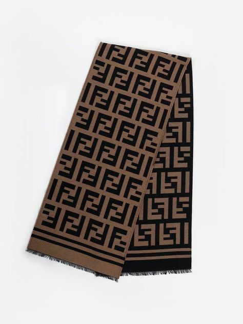 Givenchy Dog, Scarf Tips, Prague Winter, Ff Monogram, Tessellation Patterns, Fendi Scarf, Outfit School, Logo Scarves, Ff Logo