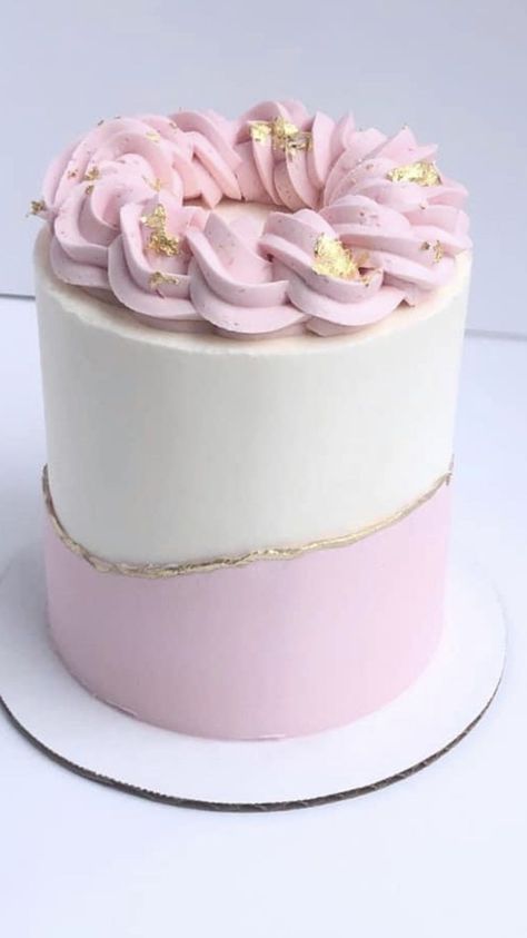 Pink And White Buttercream Cake, Pink Birthday Cake Ideas For Women, Pink And White Cake Ideas, Girl Birthday Cakes Teenage, Elegant Baby Shower Cakes, Simple Pink Cake, Pink And White Birthday Cake, Light Pink Cake, Birthday Cake For Women Elegant