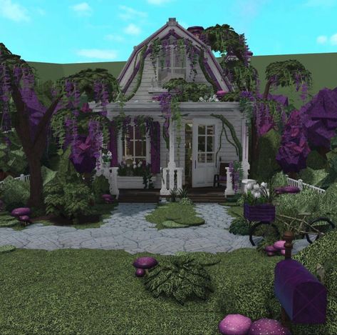 Cottagecore Bloxburg House, Bloxburg Cottagecore, Cottage Core Bloxburg House, Cottage Layout, Bloxburg Cottage, House Ideas Bedroom, Bloxburg Room Ideas, House Plans With Pictures, Bloxburg House Ideas Layout