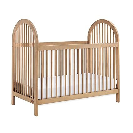 Amazon.com: Oxford Baby Everlee Modern High Arch 3-in-1 Convertible Island Baby Crib with Round Spindles, Honey Wood : Baby Wood Crib, Wooden Cribs, Toddler Beds, Adjustable Mattress, Baby Nursery Furniture, Toddler Furniture, Convertible Crib, Baby Protection, Crib Mattress