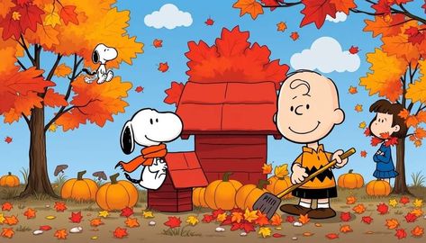 Charlie Brown Thanksgiving Wallpaper Laptop, Cute Snoopy Fall Wallpaper, Thanksgiving Wallpaper Laptop, Snoopy Fall Wallpaper, Fall Desktop Wallpaper, Charlie Brown Cartoon, Fall Desktop, Snoopy Fall, Desktop Wallpaper Free