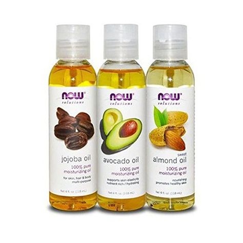 Now Foods Variety Moisturizing Oils Sampler: Sweet Almond, Avocado, and Jojoba Oils - 4oz. Bottles each Almond Oil Benefits, Beauty Diy Skincare, Diluting Essential Oils, Homemade Shampoo, Baking Soda Shampoo, Oil Moisturizer, Hair Solutions, Now Foods, Carrier Oils