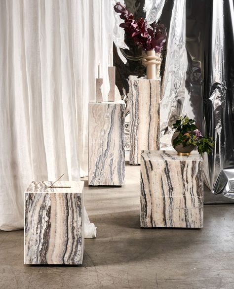 Trit House on Instagram: “The essence of warmth and raw beauty. The Cube pedestal and side table in our extravagance beige onyx marble. #onyxmarble #marble #exquisite” Cube Side Table, Console Table Living Room, Pedestal Side Table, Onyx Marble, Entrance Ways, Raw Beauty, Marble Coffee Table, Marble Table, Interior Inspo