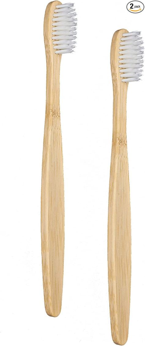 Amazon.com : 2 PCS Bamboo Toothbrushes Soft Bristles Wooden Toothbrushes for Adult, Natural Biodegradable BPA Free Eco Friendly Toothbrushes White : Health & Household Bamboo Toothbrush Photography, Bamboo Toothbrush Packaging, Oral B Toothbrush, Wooden Toothbrush, Interdental Brush, Bamboo Toothbrush, Accessories Bathroom, Garage Conversion, Bamboo Handles