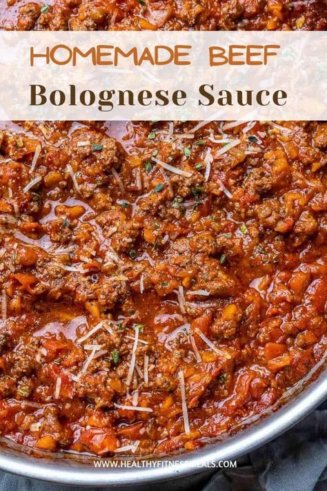 Hearty Meat Sauce, Ground Beef Bolognese Sauce, Bolognese Sauce Crockpot, Spagetti Bolognese Recipe, Meat Bolognese Sauce, Easy Beef Bolognese Recipe, Spagetti Bolognese Recipe Best, Pasta Recipes Bolognese Beef, Healthy Bolognese Recipe