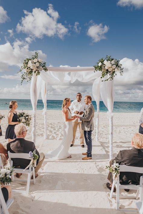 Simple Beach Wedding Ideas, Fun Beach Wedding, Beach Wedding Setup, Turks And Caicos Wedding, Small Beach Weddings, Beach Wedding Ideas, Grace Bay Beach, Dream Beach Wedding, Grace Bay