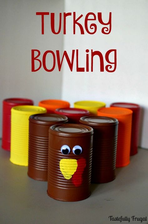 Turkey Bowling: A Fun and Free Thanksgiving Activitiy |Tastefully Frugal Turkey Bowling, Thanksgiving Games For Kids, Thanksgiving Turkey Craft, Thanksgiving Crafts Preschool, Thanksgiving Crafts Diy, Thanksgiving Activities For Kids, Thanksgiving Preschool, Thanksgiving Decorations Diy, Thanksgiving Crafts For Kids