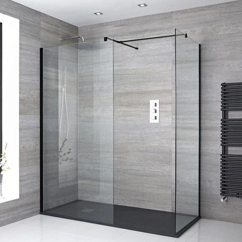 Walk In Shower Enclosures, Wet Room Shower, Walk In Shower Designs, Bathroom Shop, White Shower, Big Bathrooms, Simple Bathroom, Shower Screen, Shower Tray