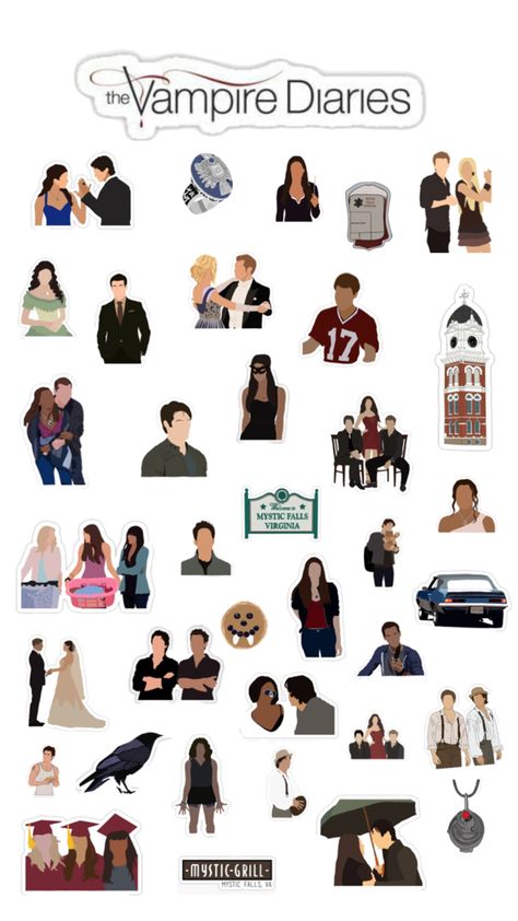 Vampire Diaries Wallpaper, Mystic Falls, The Vampire Diaries, Vampire Diaries The Originals, Damon Salvatore, Cultura Pop, Powerpuff Girls, The Vampire, Printable Stickers