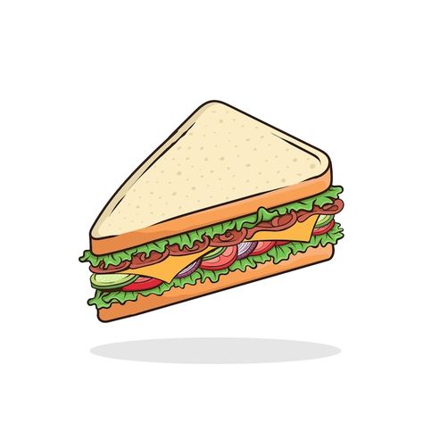 Sanwich vector isolated fast food | Premium Vector #Freepik #vector #cheeseburger #chicken-burger #cheese-burger #beef-burger Food Cartoon Aesthetic, Cartoon Food Drawings, Sandwich Cartoon, Sandwich Vector, Sandwich Drawing, Sandwich Pictures, Healthy Junk Food, Photo Kawaii, Cute Cartoon Food