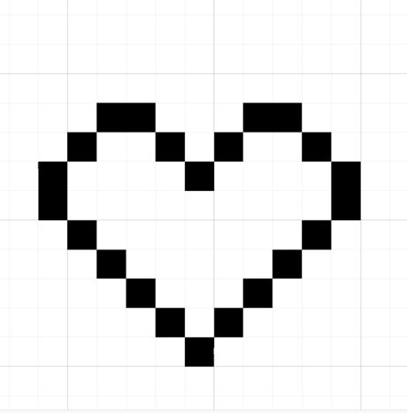 How to Make a Simple Pixel Art Heart: 8 Steps (with Pictures) How To Draw Pixel Art Step By Step, Pixel Pictures Easy, Drawing Ideas Easy Heart, Heart Pixel Pattern, Pixel Art Kalp, Minecraft Heart Pixel Art, Drawing Ideas Heart, Pixel Heart Tattoo, Cute Pixel Drawing