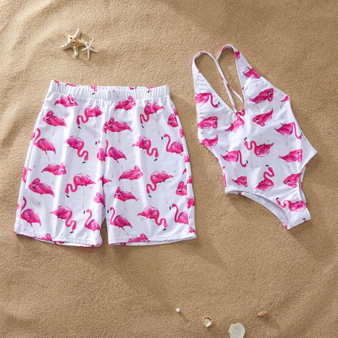 Flamingo Swimsuit, Mommy And Me Swimwear, Looks Adidas, Clothes Beach, Mother Daughter Dresses Matching, Bathing Suit Dress, Girls Sweater Dress, Beach Bathing Suits