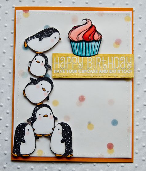 Mami szulinapja Penguin Cards, Happy Birthday Cards Handmade, Happy Birthday Cards Diy, Creative Birthday Cards, Ideas Navidad, Birthday Card Drawing, Sister Birthday Card, Birthday Card Craft, Cards Making