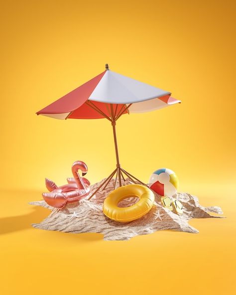 Summer Props, Beach Props, Beach Editorial, Nature Tourism, Gradient Color Design, Facebook Cover Design, Barbie Sets, Photo Summer, Beach Chair Umbrella