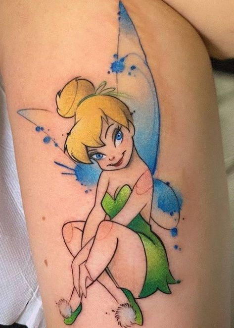 60+ Amazing Tinker Bell Tattoo Designs with Meanings, Ideas, and Celebrities 37 Types Of Flower Tattoos, Flower Tattoos And Meanings, Tinkerbell Drawing, Tinkerbell Tattoo, Bell Tattoo, Film Peter Pan, Tinker Bell Tattoo, Pixie Tattoo, Belle Tattoo