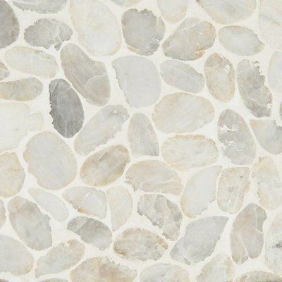 Dorado Pebble Tumbled Random Sized Marble Pebbles/Rocks Tile in White Pebble Mosaic Tile, Rock Tile, Mosaic Tile Backsplash, Pebble Tile, Pebble Mosaic, Bathroom Remodel Shower, Marble Tiles, Tile Installation, Marble Mosaic