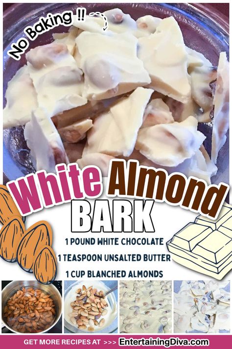 Recipes With Almond Bark, Bark Recipes Easy, Almond Bark Recipes, White Almond Bark, Peanut Butter Blossom Cookies, Recipes With Enchilada Sauce, Almond Bars, Jello Shot, Party Food Dessert