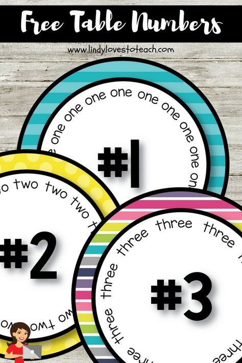 If you're busy getting your classroom ready for the back to school season, then you'll love this free table numbers set. Use it in your elementary, or even high school classroom. The round number labels are bright and bold and will look great in your classroom! School Table Numbers, Number Labels Free Printables, Classroom Table Number Ideas, Table Labels Classroom, Table Numbers For Classroom, Table Numbers Classroom, Classroom Table Numbers, Classroom Wishlist, Beginning Of Kindergarten