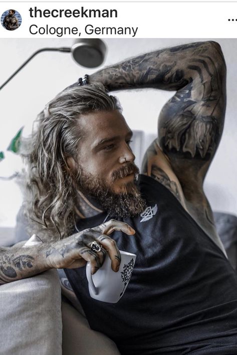 Blonde Hair Men, Kevin Creekman, Black Men Beard Styles, Beard Styles Short, Mens Facial Hair Styles, Viking Men, Viking Beard, Short Beard, Beard Tattoo