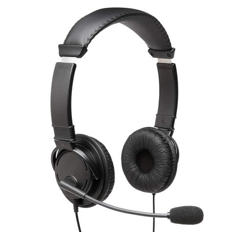 Kensington Hi-Fi Headphones with Microphone (K97603WW), Black, Universal Head Phone, Headphones With Microphone, Padded Headband, Hearing Loss, To Listen, Noise Cancelling, Over Ear Headphones, Nikon, Headset