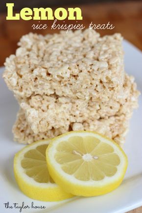 The Taylor House | Lemon Rice Krispies Treats | http://www.thetaylor-house.com Krispie Treats Recipe, Rice Recipes For Dinner, Rice Krispies Treats, Krispy Treats, Lemon Rice, Krispies Treats, Cereal Treats, Rice Krispy, Cereal Bars