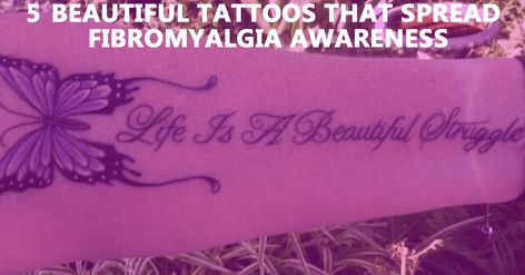 Tattoos have gotten more popular in recent years. Today, 29% of Americans have at least one tattoo vs. 21% only four years ago. While getting ink is certainly a personal decision that is not for everyone, we love to see our community members showing their support of Fibromyalgia Awareness with fibro-themed tattoos. Here are 5 of our … Themed Tattoos, One Tattoo, Awareness Tattoo, First Tattoo, Beautiful Tattoos, Chronic Pain, Tattoo Quotes, Tattoo Ideas, For Everyone