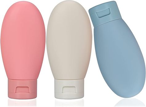 Set of 3 Travel Bottles, 60 ml Travel Bottles & Containers, Small Mini Empty Plastic Squeeze Bottles for Travel Toiletries, Shampoo and Conditioner with Storage Bag, Pink, Blue, White : Amazon.de: Beauty Travel Bottles Toiletries, Silicone Travel Bottles, Travel Shampoo, Travel Bottle Set, Travel Container, Travel Jewelry Organizer, Travel Size Bottles, Travel Outfit Summer, Cosmetic Containers