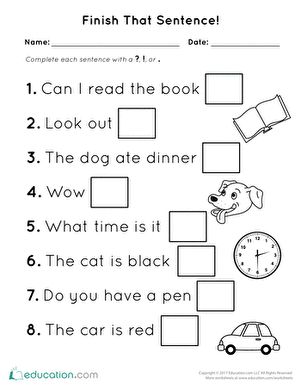 Kindergarten Punctuation Activities, Punctuation Activities, Daycare Curriculum, Preschool Assessment, Punctuation Worksheets, Worksheets For Class 1, Worksheet Preschool, English Grammar For Kids, End Of December