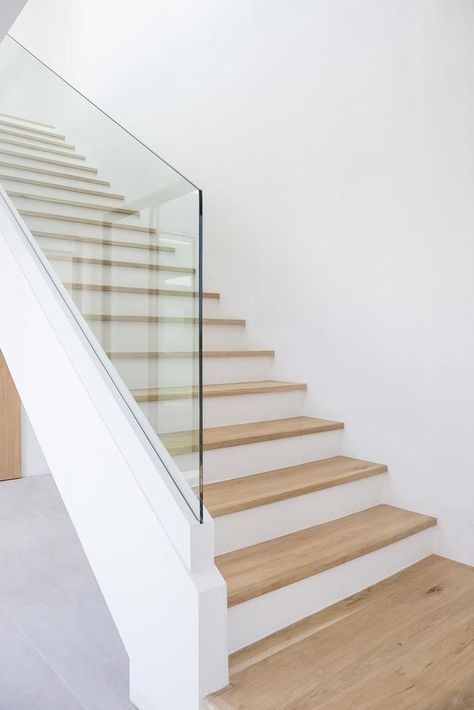 White Staircase, Stair Design, Corfu Town, Glass Staircase, Arch Interior, River View, Floating Staircase, Home Stairs Design, Wooden Stairs