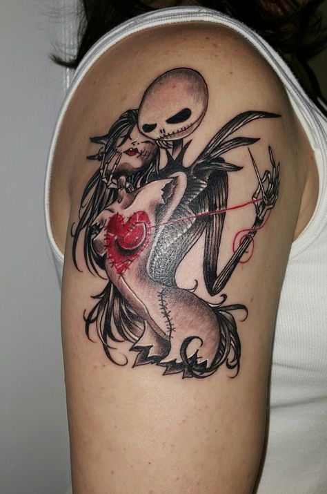 My newest tattoo on my right arm. Jack Skellington :-) Jack Skeleton Tattoo, Skellington Tattoo, Jack Skellington Tattoo, Jack Tattoo, Nightmare Before Christmas Tattoo, Christmas Tattoo, Scary Tattoos, Skeleton Tattoos, Latest Tattoos