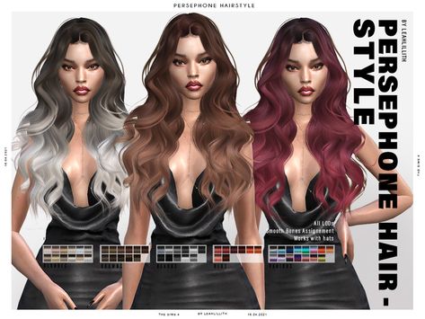 Persephone Hairstyle, Sims 4 Hairstyles, Sims 4 Mac, 4 Hairstyles, Rocker Hair, Sims 4 Black Hair, Sims 4 Anime, Pelo Sims, Tumblr Sims 4