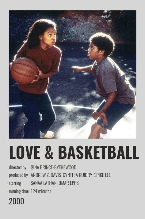 Love And Basketball Movie Poster, Black 2000s Movies, Love And Basketball Movie, Black Love Movies, Basketball Movies, Black Movies, Movie Character Posters, Indie Movie Posters, Movies To Watch Teenagers