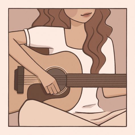 #illustration #procreate #procreateartist #originalcharacter #digitaldrawing #guitar Guitar Drawing Art Paintings, Guitar Aesthetic Drawing, Guitar Illustration Drawing, Girl With Guitar Drawing, Guitar Drawing Aesthetic, Guitar Art Drawing, Guitar Pfp, Playing Guitar Drawing, Imvu Pfp