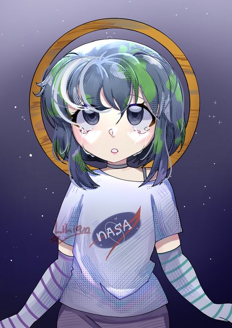 Iris X Earth, Earth Chan, Planet Comics, Planet Painting, Iris Art, Planets Art, Human Art, Cartoon Jokes, Solar System