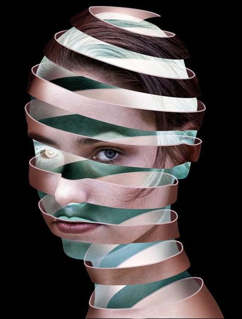 Create a surreal Escher style ribbon face effect in Photoshop Matthieu Bourel, Photoshop Face, Cool Photoshop, Face Artwork, Adobe Photoshop Tutorial, Photoshop Collage, Beginner Photo Editing, 얼굴 그리기, Photoshop For Photographers