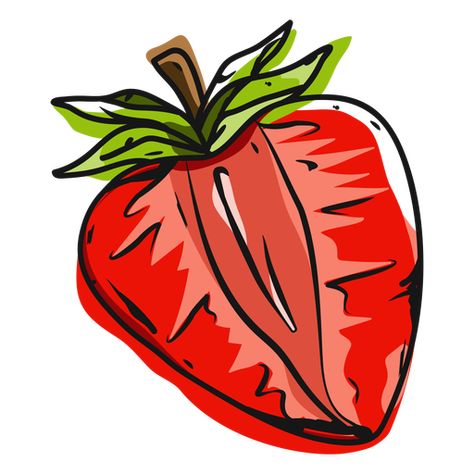 Strawberry Illustration Design, Half Strawberry, Illustration Strawberry, Strawberry Illustration, Food Paintings, Strawberry Drawing, Advertisement Illustration, Rectangle Illustration, Lion King Drawings