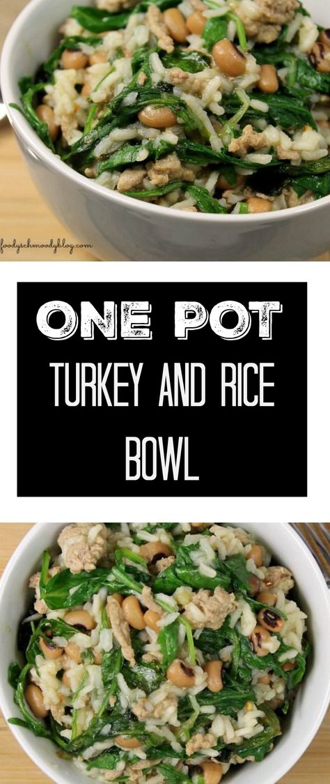 Super easy weeknight meal that you can feel good about serving to the family.  We've got lean ground turkey, black eyes peas and spinach.  So much goodness here.  Turn up the heat or decrease it depending on how you like your spice.  #onepotmeal #easydinner #groundturkey Ground Turkey Mushrooms Spinach, Ground Turkey Artichoke Recipes, Ground Turkey And Spinach Recipes Healthy, Ground Turkey With Spinach Recipes, Spinach Ground Turkey Recipes, Ground Turkey Salsa Verde, Ground Turkey And Spinach Casserole, Spinach And Ground Turkey Recipes, Kale And Ground Turkey