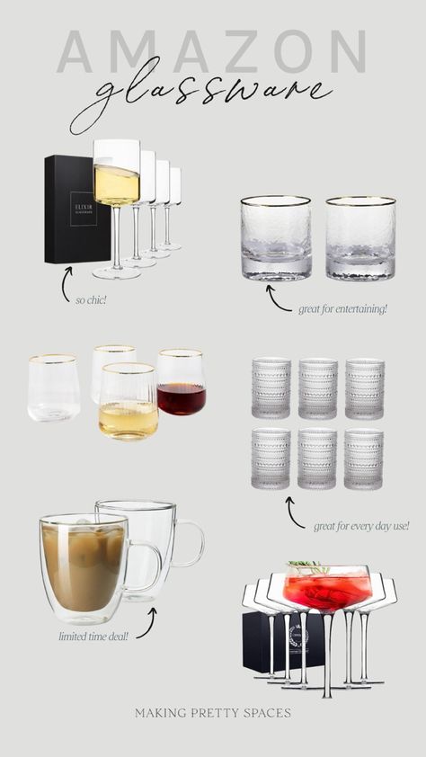 Amazon Glassware, Square Wine Glasses, Home Amazon Finds, Clear Mugs, Kitchen Glasses, Amazon Kitchen Must Haves, Ideas Cocina, Kitchen Finds, Amazon Purchases