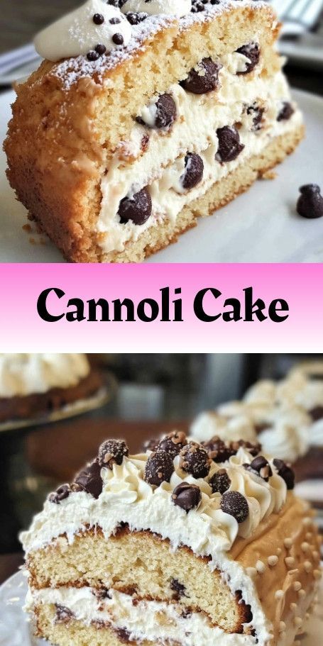 Gourmet Cannoli Cake Recipe for a Sweet Celebration Indulge in the rich flavors of classic Italian pastry with this gourmet Cannoli Cake, featuring creamy ricotta, chocolate chips, and a mascarpone frosting. Perfect for special occasions or simply treating yourself to a taste of Italy. #CannoliCake #ItalianDesserts #HomeBaking #DessertRecipes #FoodieDelights #CelebrationCakes #DeliciousTreats #BakingInspiration #SweetToothSatisfaction Chocolate Cannoli Recipe, Cannoli Flavors, Cannoli Cake Recipe, Ricotta Chocolate, Italian Love Cake, Sicilian Cannoli, Ricotta Cake Recipes, Italian Desserts Easy, Cannoli Cake